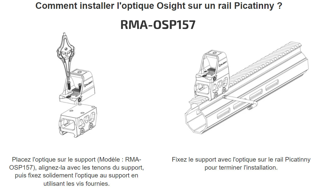 Olight Osight RMA-OSP157 | Adaptateur pour rail Picatinny  NYCTALOPE  