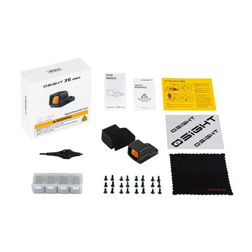 Osight XE AMRS Optique Point Rouge Fermé avec Empreinte RMR, Pile Latérale CR1632 & Multi-Réticules 2/6 MOA + Cercle 32 MOA