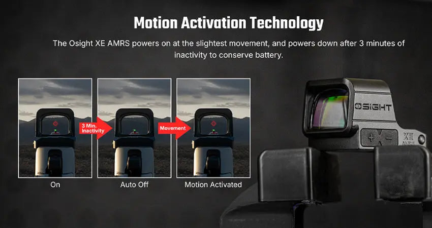 Osight XE AMRS Optique Point Rouge Fermé avec Empreinte RMR, Pile Latérale CR1632 & Multi-Réticules 2/6 MOA + Cercle 32 MOA