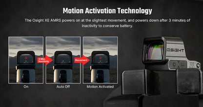 Osight XE AMRS Optique Point Rouge Fermé avec Empreinte RMR, Pile Latérale CR1632 & Multi-Réticules 2/6 MOA + Cercle 32 MOA