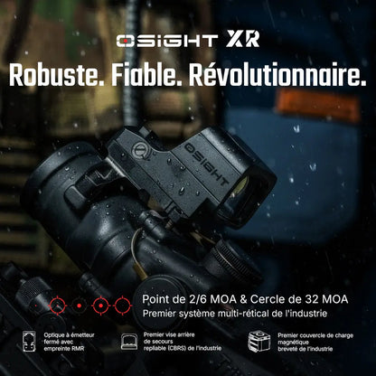 Osight XR - Optique Point Rouge avec Empreinte RMR - Multi-Réticules Point de 2/6 MOA & Cercle de 32 MOA  NYCTALOPE  