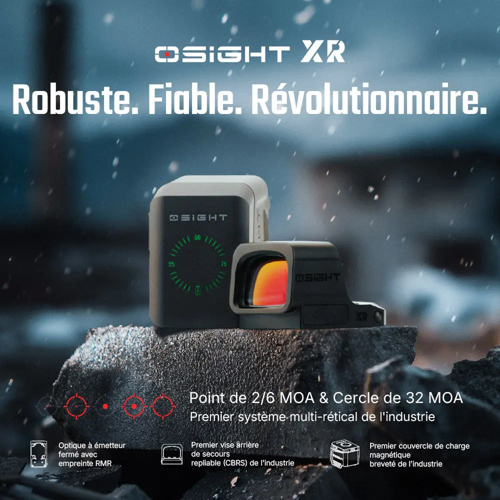 Osight XR - Optique Point Rouge avec Empreinte RMR - Multi-Réticules Point de 2/6 MOA & Cercle de 32 MOA  NYCTALOPE  