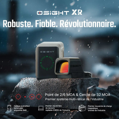 Osight XR - Optique Point Rouge avec Empreinte RMR - Multi-Réticules Point de 2/6 MOA & Cercle de 32 MOA  NYCTALOPE  