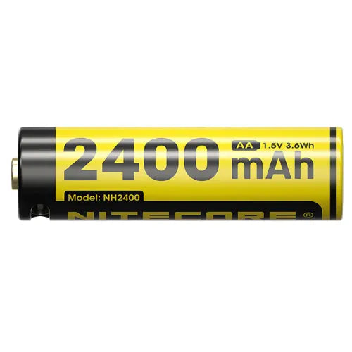 Pack de 4 batteries AA Nitecore NH2400 - 2400mAh 1.5V rechargeable en USB-C - NYCTALOPE