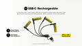 Pack de 4 batteries AA Nitecore NH2400 - 2400mAh 1.5V rechargeable en USB-C - NYCTALOPE