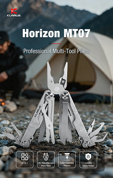 Pince Multifonction Klarus Horizon MT07 20-en-1 - Double Verrouillage - Grade Militaire  NYCTALOPE  
