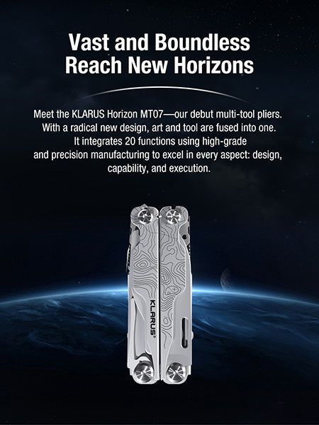 Pince Multifonction Klarus Horizon MT07 20-en-1 - Double Verrouillage - Grade Militaire  NYCTALOPE  