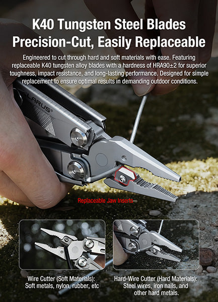 Pince Multifonction Klarus Horizon MT07 20-en-1 - Double Verrouillage - Grade Militaire  NYCTALOPE  