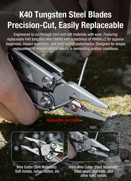 Pince Multifonction Klarus Horizon MT07 20-en-1 - Double Verrouillage - Grade Militaire  NYCTALOPE  