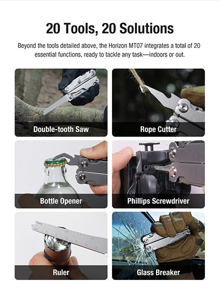 Pince Multifonction Klarus Horizon MT07 20-en-1 - Double Verrouillage - Grade Militaire  NYCTALOPE  