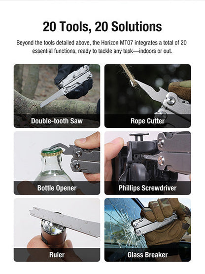 Pince Multifonction Klarus Horizon MT07 20-en-1 - Double Verrouillage - Grade Militaire  NYCTALOPE  