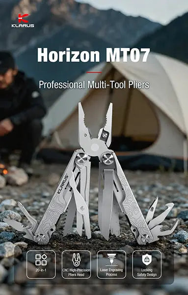 Pince Multifonction Klarus Horizon MT07 20-en-1 - Double Verrouillage - Grade Militaire  NYCTALOPE  