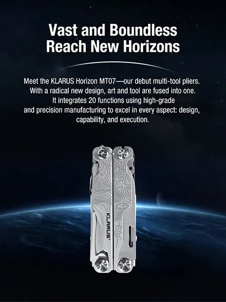 Pince Multifonction Klarus Horizon MT07 20-en-1 - Double Verrouillage - Grade Militaire  NYCTALOPE  