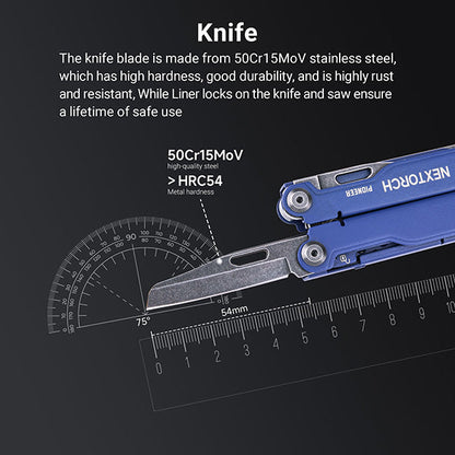 Nextorch Multi Tools Pioneer MT20 - Pince Outils Multifonctions - Bleu  NYCTALOPE  