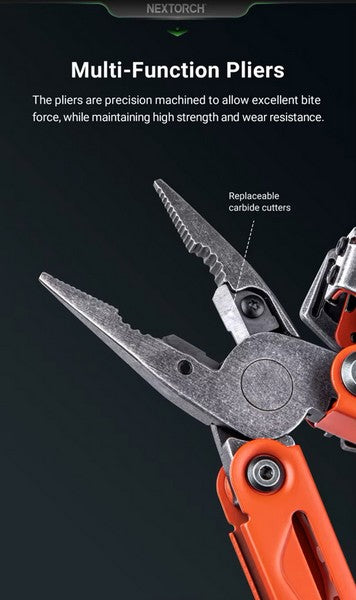 Nextorch Multi Tools Pioneer MT20 - Pince Outils Multifonctions - Rouge - NYCTALOPE