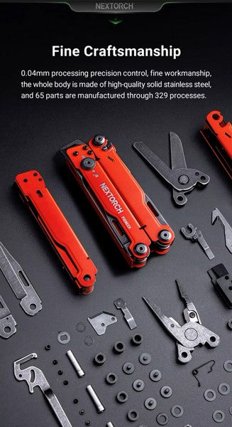 Nextorch Multi Tools Pioneer MT20 - Pince Outils Multifonctions - Rouge - NYCTALOPE