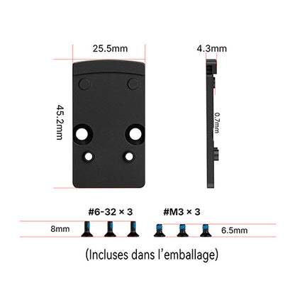 Plaque Adaptatrice Olight Osight RMR vers RMSc - Acier Inoxydable SUS420 - Revêtement PVD