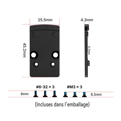 Plaque Adaptatrice Olight Osight RMR vers RMSc - Acier Inoxydable SUS420 - Revêtement PVD - NYCTALOPE