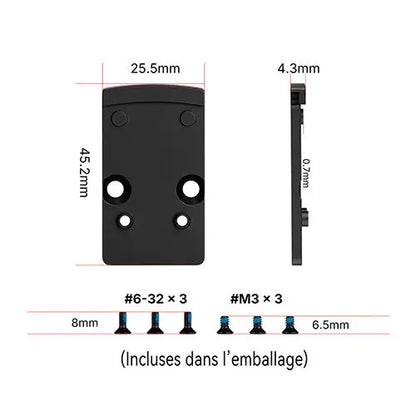 Plaque Adaptatrice Olight Osight RMR vers RMSc - Acier Inoxydable SUS420 - Revêtement PVD - NYCTALOPE