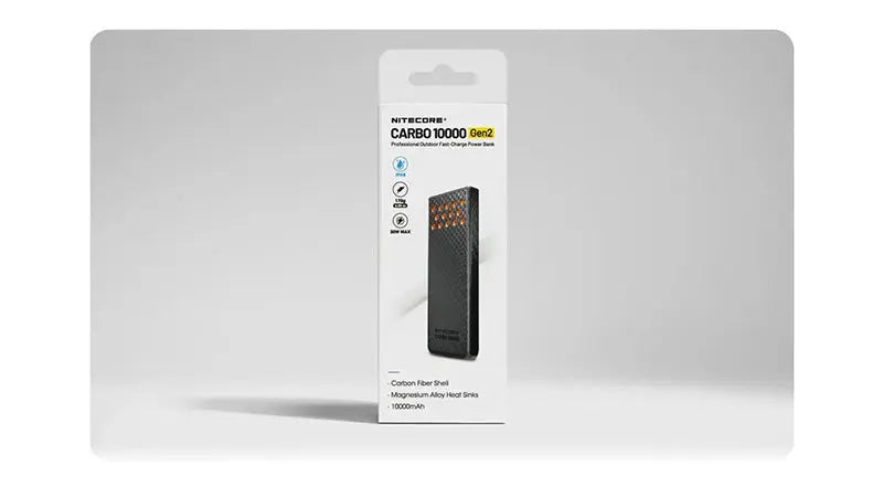 Powerbank Nitecore CARBO 10000 Gen2 - 10 000mAh - Charge rapide 30W - Ultra-légère  NYCTALOPE  