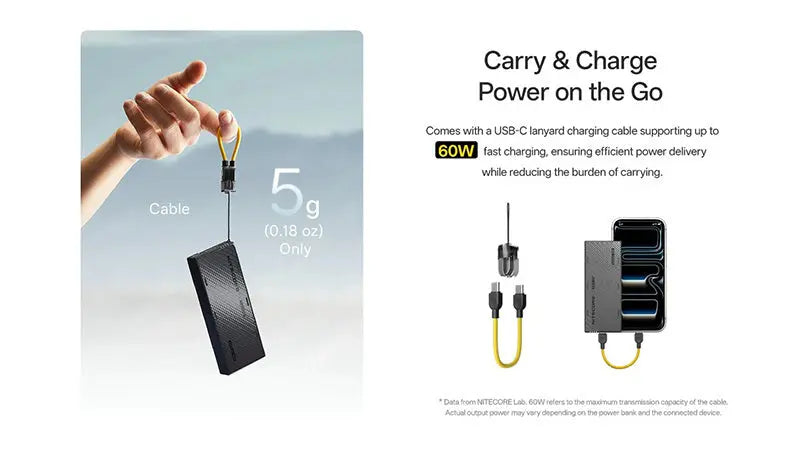 Powerbank Nitecore NB10000 GEN4 – 10 000mAh - Charge Rapide USB-C - IPX7 Submersible - Ultra-Légère  NYCTALOPE  