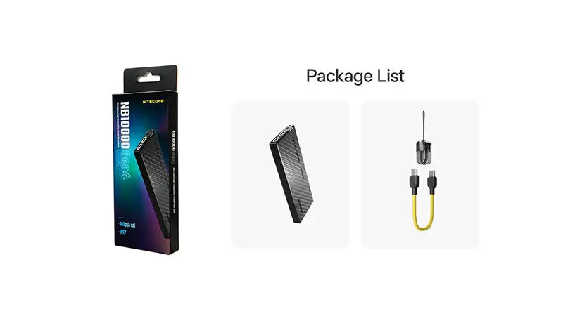 Powerbank Nitecore NB10000 GEN4 – 10 000mAh - Charge Rapide USB-C - IPX7 Submersible - Ultra-Légère  NYCTALOPE  