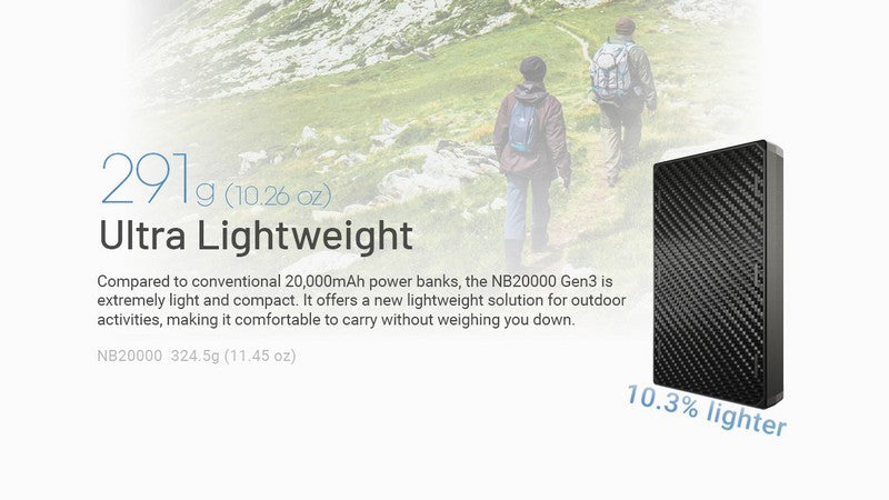Powerbank Nitecore NB20000 GEN3 - 20 000mAh  NYCTALOPE  