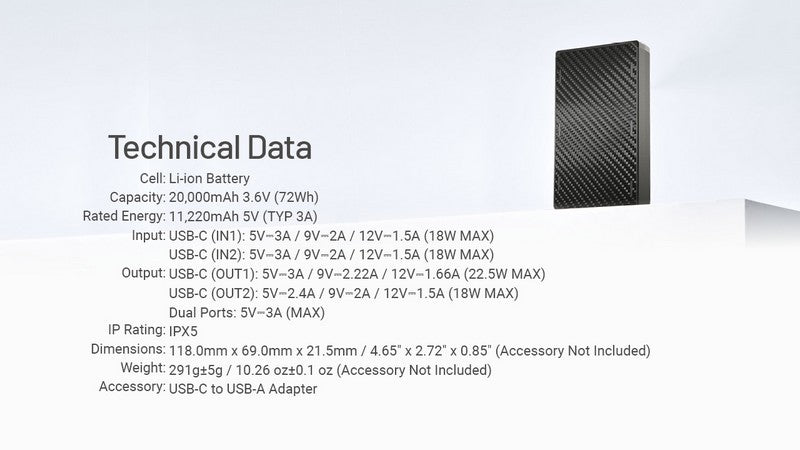 Powerbank Nitecore NB20000 GEN3 - 20 000mAh  NYCTALOPE  