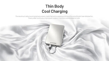 Powerbank Nitecore Pocket 5 5000mAh - 22,5W - Câble USB-C Intégré - Fixation Magnétique - IPX7 - NYCTALOPE