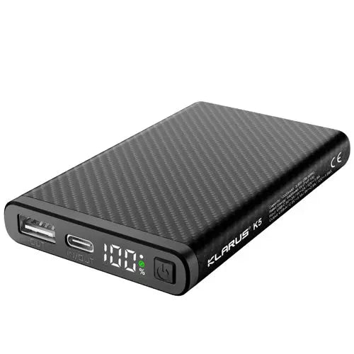 Powerbank batterie Klarus K5 - 10 000 mAh Ultraléger Fibre de Carbone  NYCTALOPE  