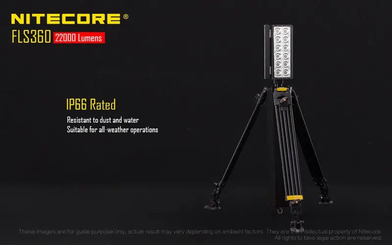 Projecteur de chantier grande zone Nitecore FLS360 – 22000 Lumens  NYCTALOPE  