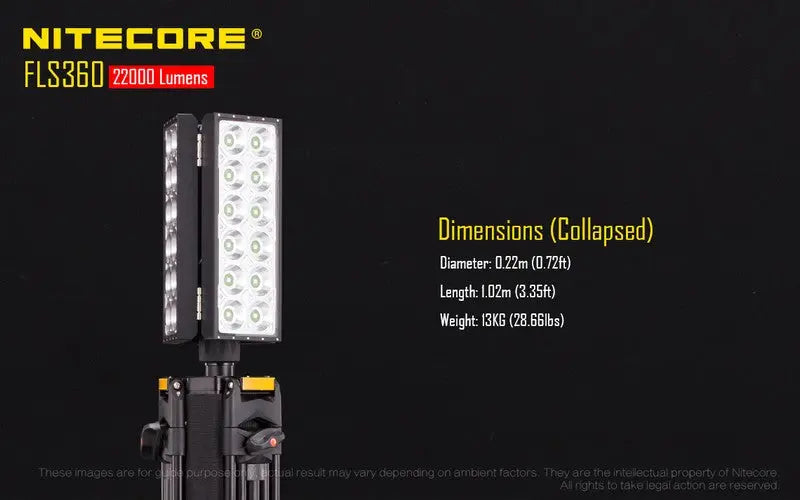 Projecteur de chantier grande zone Nitecore FLS360 – 22000 Lumens  NYCTALOPE  