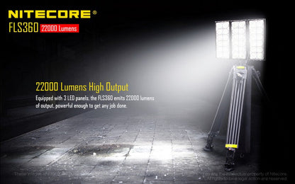 Projecteur de chantier grande zone Nitecore FLS360 – 22000 Lumens  NYCTALOPE  