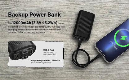 Répulsif Anti-Moustique Électrique Nitecore EMR25 - Multi-fonctions - Écran OLED - Batterie Externe 12000mAh  NYCTALOPE  