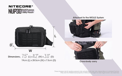 Sac Tactique Nitecore NUP30 - Multi-Usage - Système MOLLE - Polyester 600D - Résistant à l'eau - NYCTALOPE