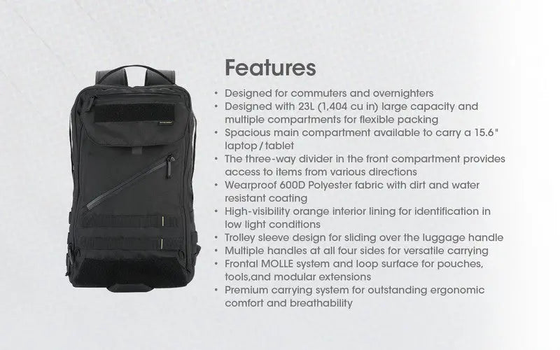 Sac à dos Imperméable Nitecore BP23 – 23L – Polyester 600D  NYCTALOPE  