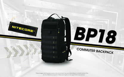 Sac à dos Nitecore BP18 - 18L - Ultra-Léger - Système Fishbone - Nylon 500D Imperméable - MOLLE  NYCTALOPE  