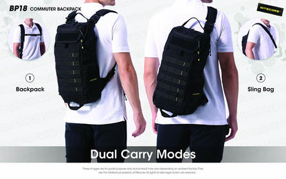 Sac à dos Nitecore BP18 - 18L - Ultra-Léger - Système Fishbone - Nylon 500D Imperméable - MOLLE  NYCTALOPE  