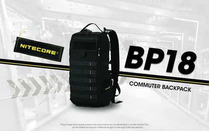 Sac à dos Nitecore BP18 - 18L - Ultra-Léger - Système Fishbone - Nylon 500D Imperméable - MOLLE  NYCTALOPE  