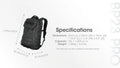 Sac à dos Nitecore BP23 PRO - imperméable 23 litres  NYCTALOPE  