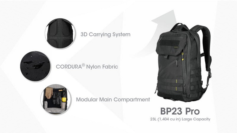 Sac à dos Nitecore BP23 PRO - imperméable 23 litres  NYCTALOPE  