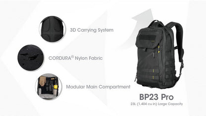 Sac à dos Nitecore BP23 PRO - imperméable 23 litres  NYCTALOPE  