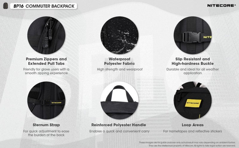 Sac à dos Nitecore BP16 - 16 litres - imperméable  NYCTALOPE  