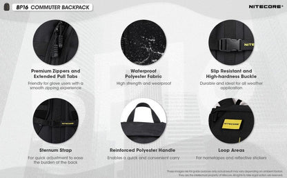 Sac à dos Nitecore BP16 - 16 litres - imperméable  NYCTALOPE  