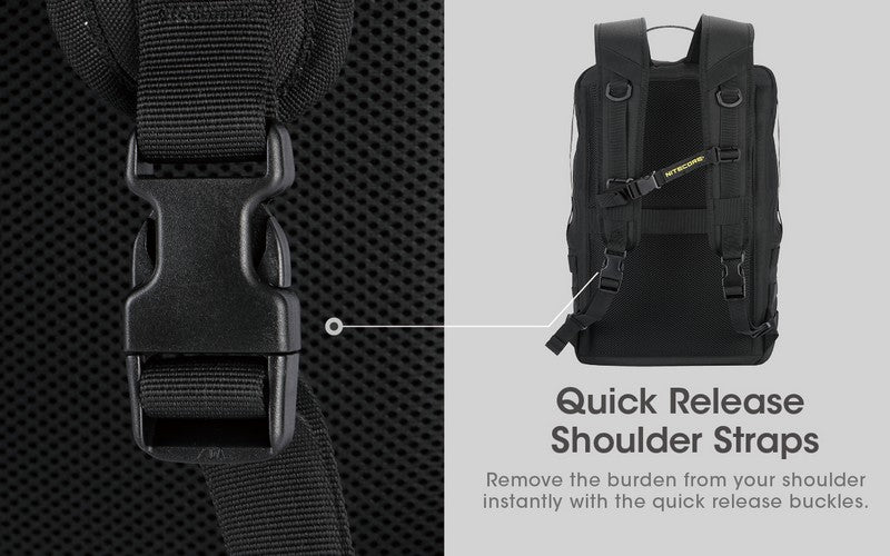 Sac à dos Imperméable Nitecore BP23 – 23L – Polyester 600D  NYCTALOPE  