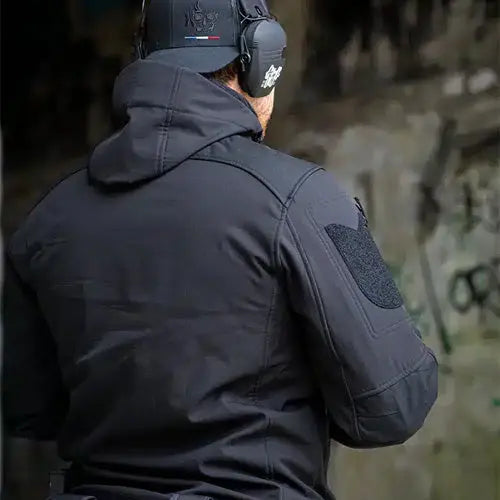 Softshell Ripstop Noire GK DUTYCALL - veste softshell 3 couches imperméable et respirante