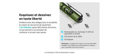 Olight O'Pen Mini 2 - Stylo et Crayon 2 en 1 à bouton type S - Noir  NYCTALOPE  