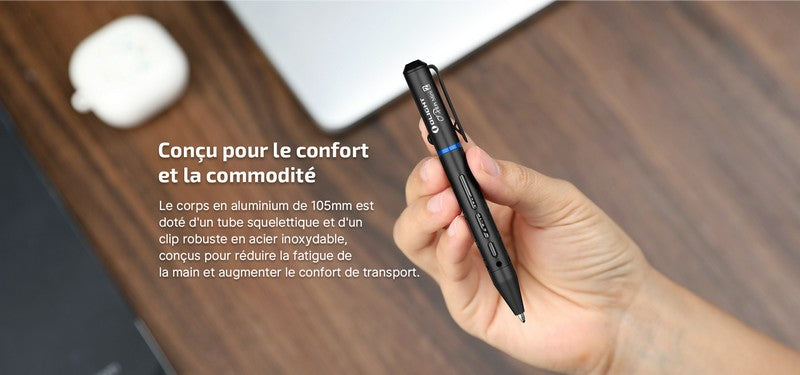 Olight O'Pen Mini 2 - Stylo et Crayon 2 en 1 à bouton type S - Noir