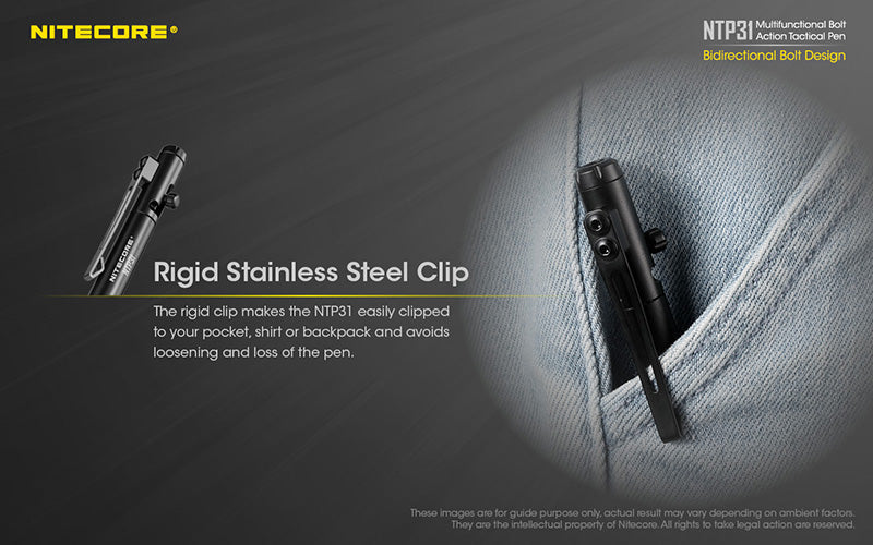 Stylo Tactique Nitecore NTP31 - Brise-vitre - Autodéfense  NYCTALOPE  