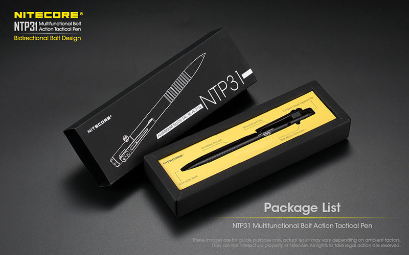 Stylo Tactique Nitecore NTP31 - Brise-vitre - Autodéfense  NYCTALOPE  